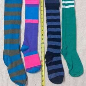Colorful Striped Women's Knee Socks Set